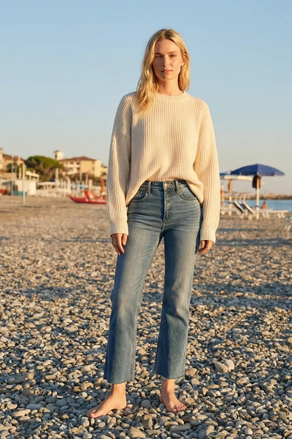 Tummy Control High Rise Straight with Single Cuff Jeans in 1 (24) - High-Waisted - Tummy Control Jeans For Women