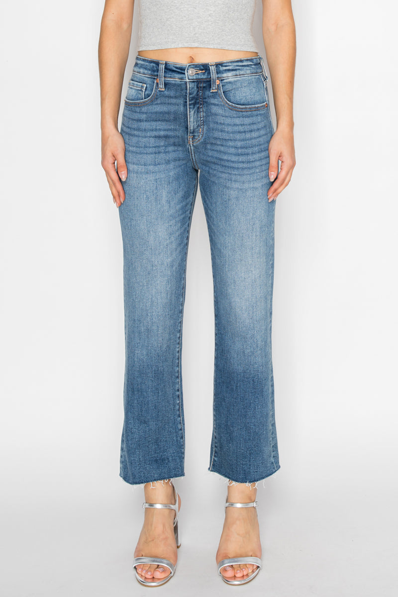 Tummy Control High Rise Straight with Single Cuff Jeans in 3 (25) view 2 - High-Waisted - Tummy Control Jeans For Women