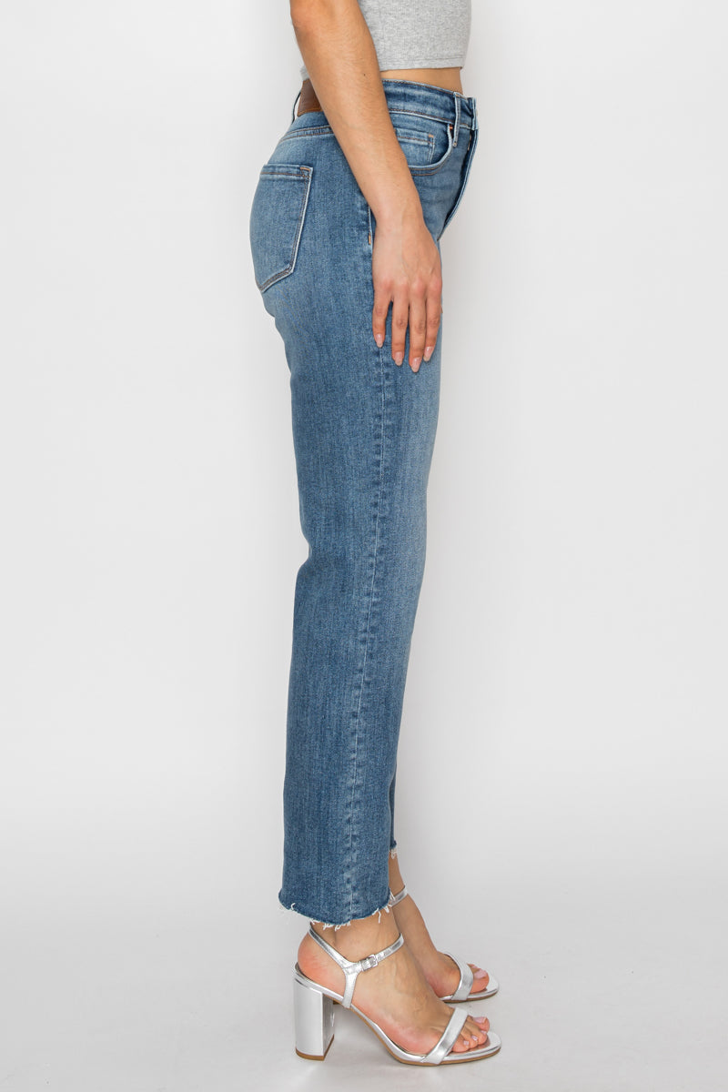 Tummy Control High Rise Straight with Single Cuff Jeans in 7 (27) view 4 - High-Waisted - Tummy Control Jeans For Women