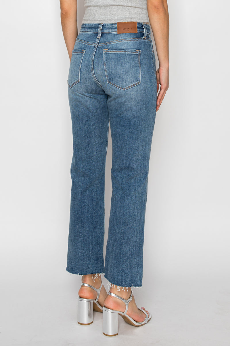 Tummy Control High Rise Straight with Single Cuff Jeans in 9 (28) view 5 - High-Waisted - Tummy Control Jeans For Women