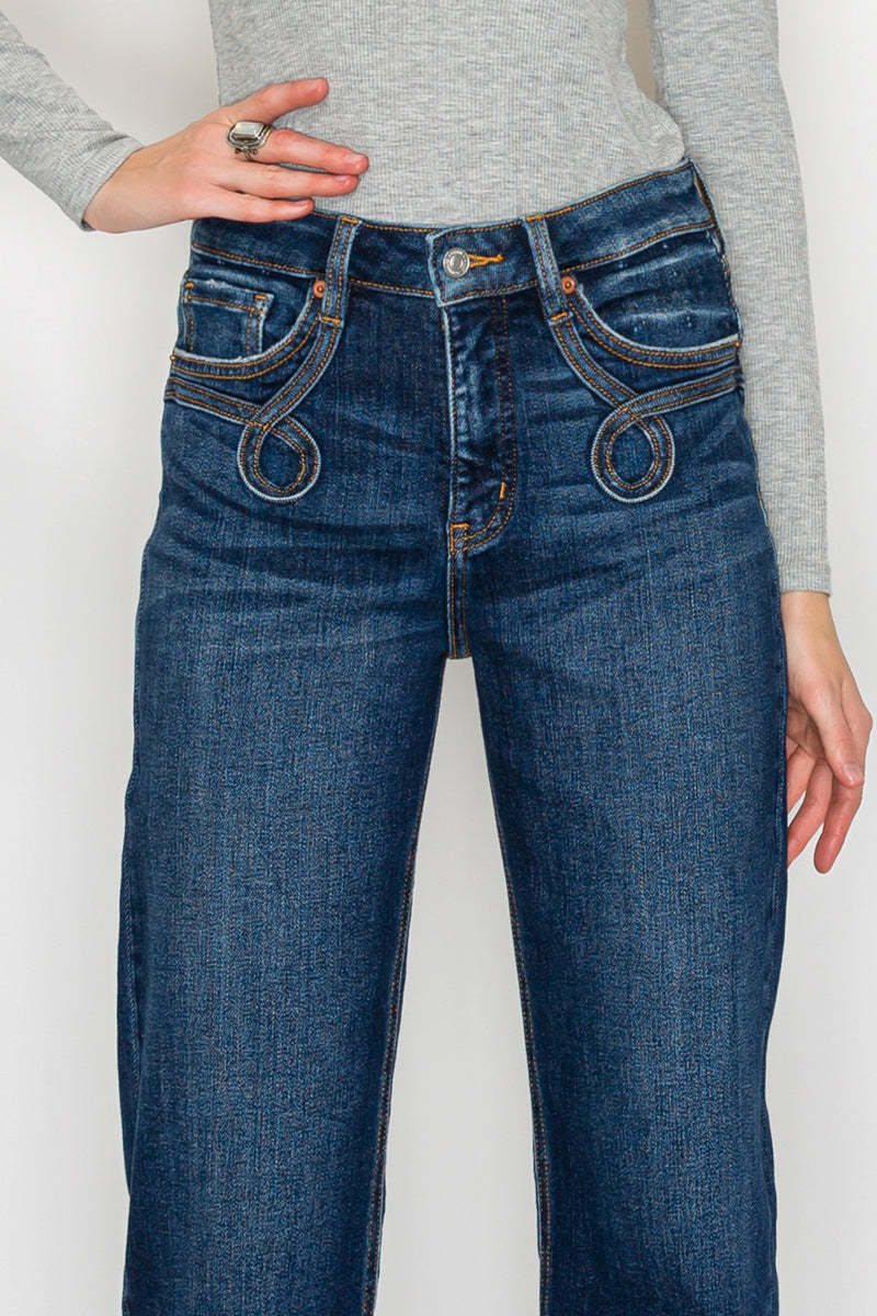 Tummy Control Western High Rise Straight Leg Jeans in 15 (31) view 8 - High-Waisted - Tummy Control Jeans For Women