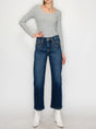 Tummy Control Western High Rise Straight Leg Jeans