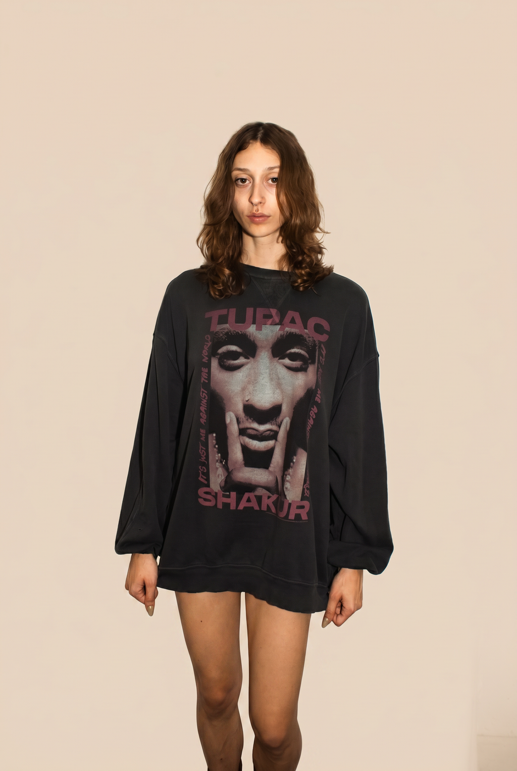 Tupac Me Against the World Pullover L view 4 (layer) - world pullover, against world pullover - shop at us.meeeshop