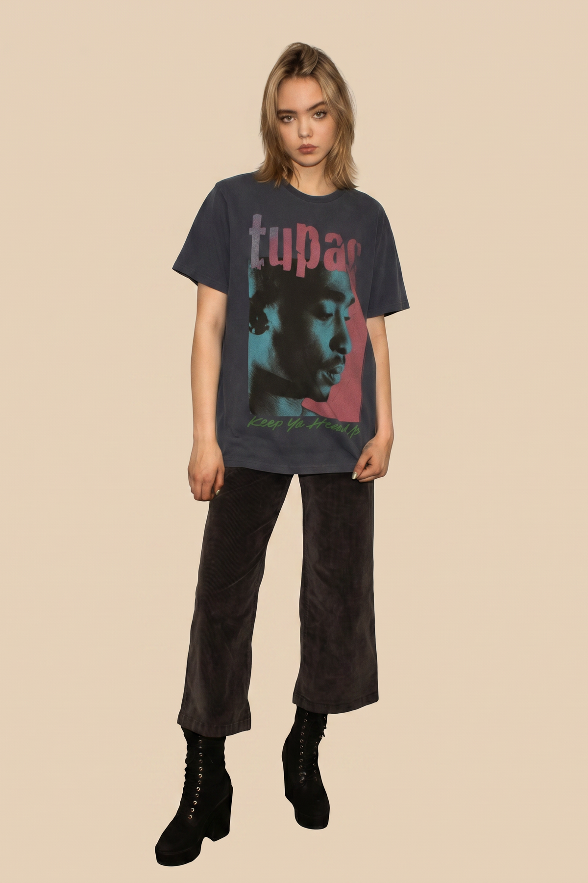 Tupac Keep Your Head up Tee in M view 3 - Tupac Shirt Keep Ya Head Up (top)