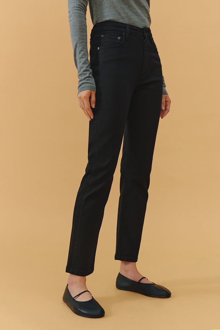 Two Shots High Rise Straight Crop Jeans Hj013 in Bad Romance view 6 - High-Waisted - Hj013 Jeans (bottom)