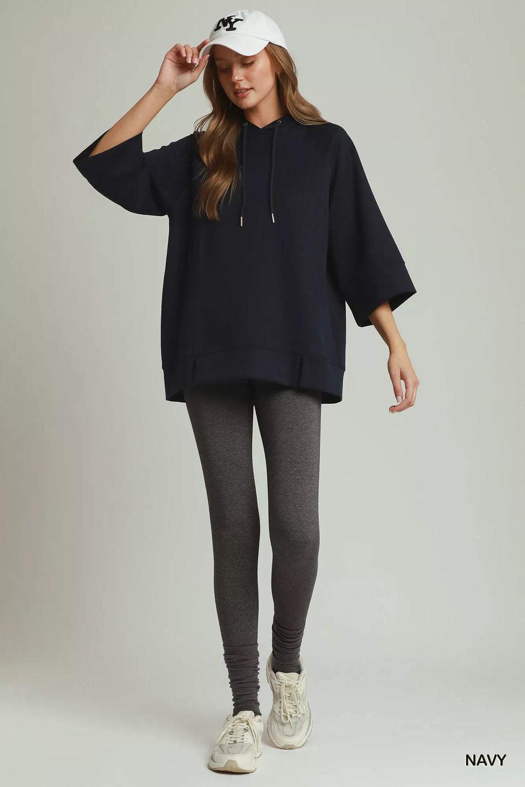 Umgee 3/4 Sleeve Tunic Top with Graphic Hoodie view 4 (top) - umgee tunic tops, umgee velvet tunic top, - shop at us.meeeshop