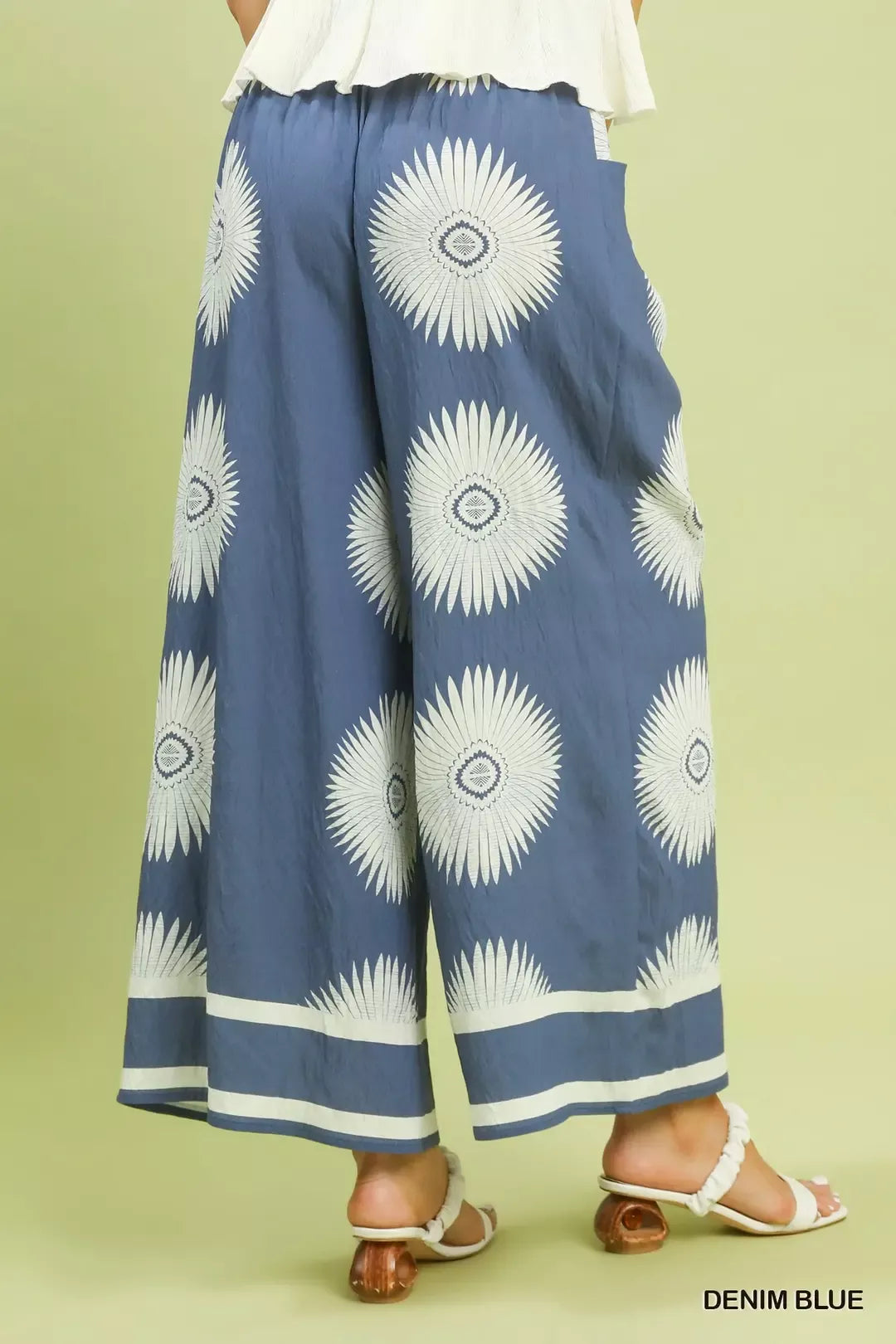 umgee abstract border Umgee Abstract Border Print Wide Leg Pants view 3 (bottom) - shop at us.meeeshop