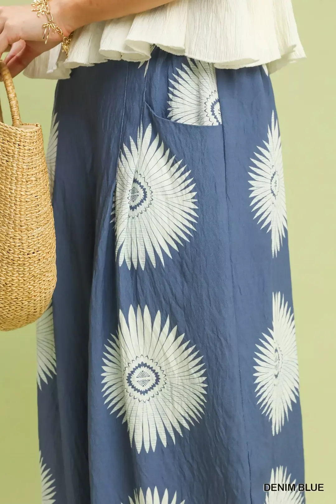 umgee abstract border Umgee Abstract Border Print Wide Leg Pants view 4 (bottom) - shop at us.meeeshop