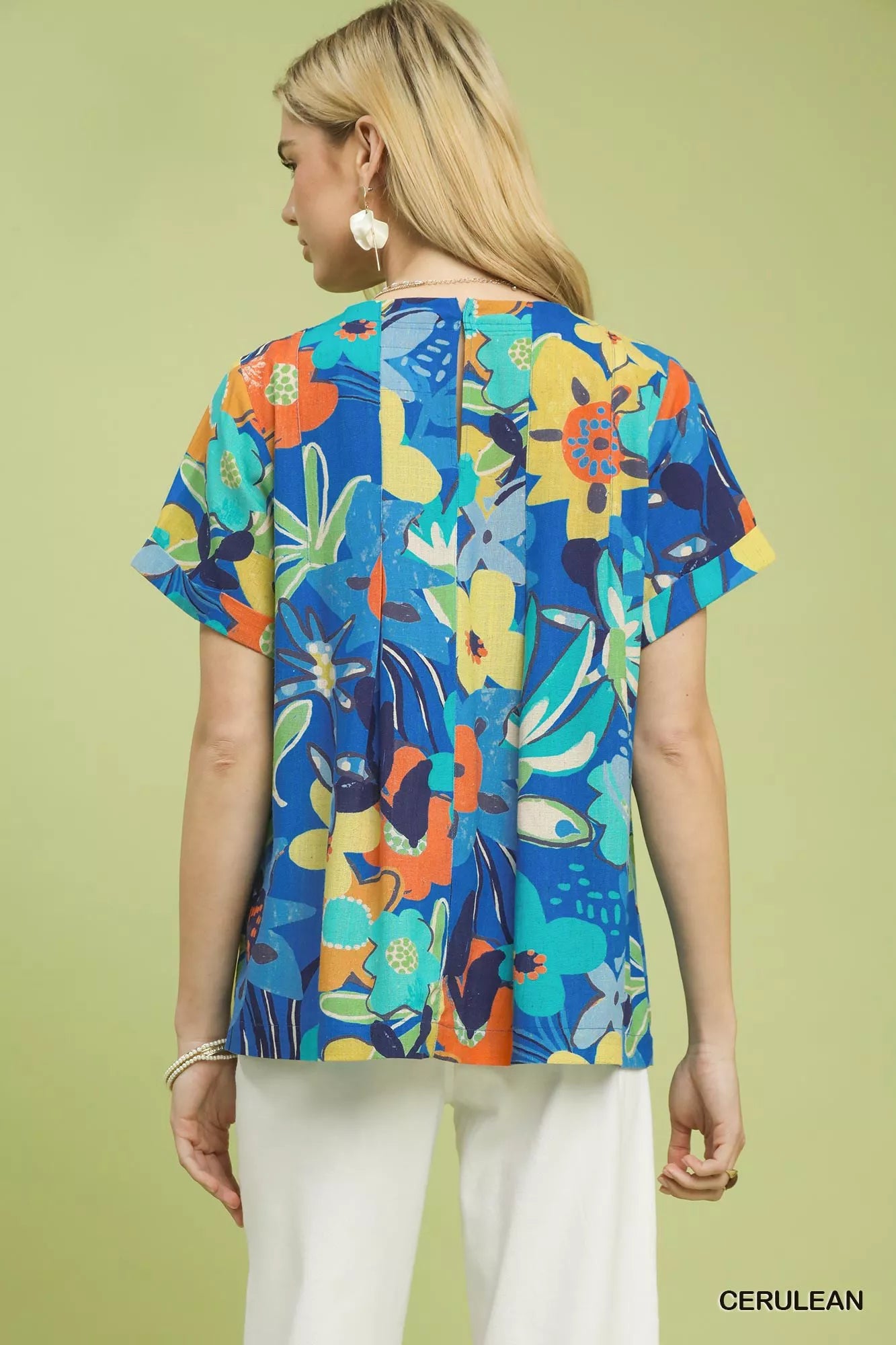 umgee abstract floral Umgee Abstract Floral Pleated Blouse view 3 (top) - shop at us.meeeshop