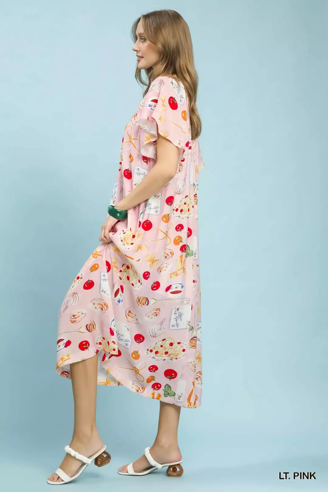 umgee abstract print Umgee Abstract Print Flutter Sleeve Midi Dress view 4 (dress) - shop at us.meeeshop