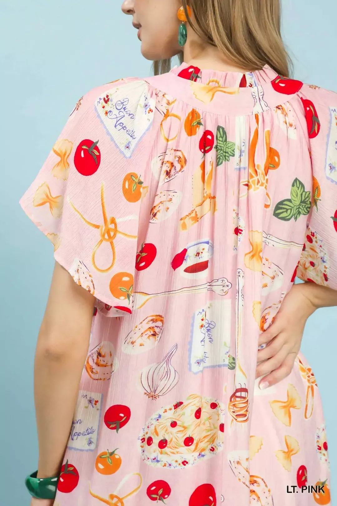 umgee abstract print Umgee Abstract Print Flutter Sleeve Midi Dress view 6 (dress) - shop at us.meeeshop