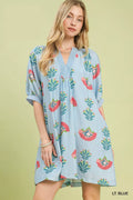 umgee abstract print Umgee Abstract Print Mini Dress LT. BLUE (dress) - shop at us.meeeshop