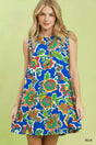 Umgee Abstract Print Sleeveless Shift Dress