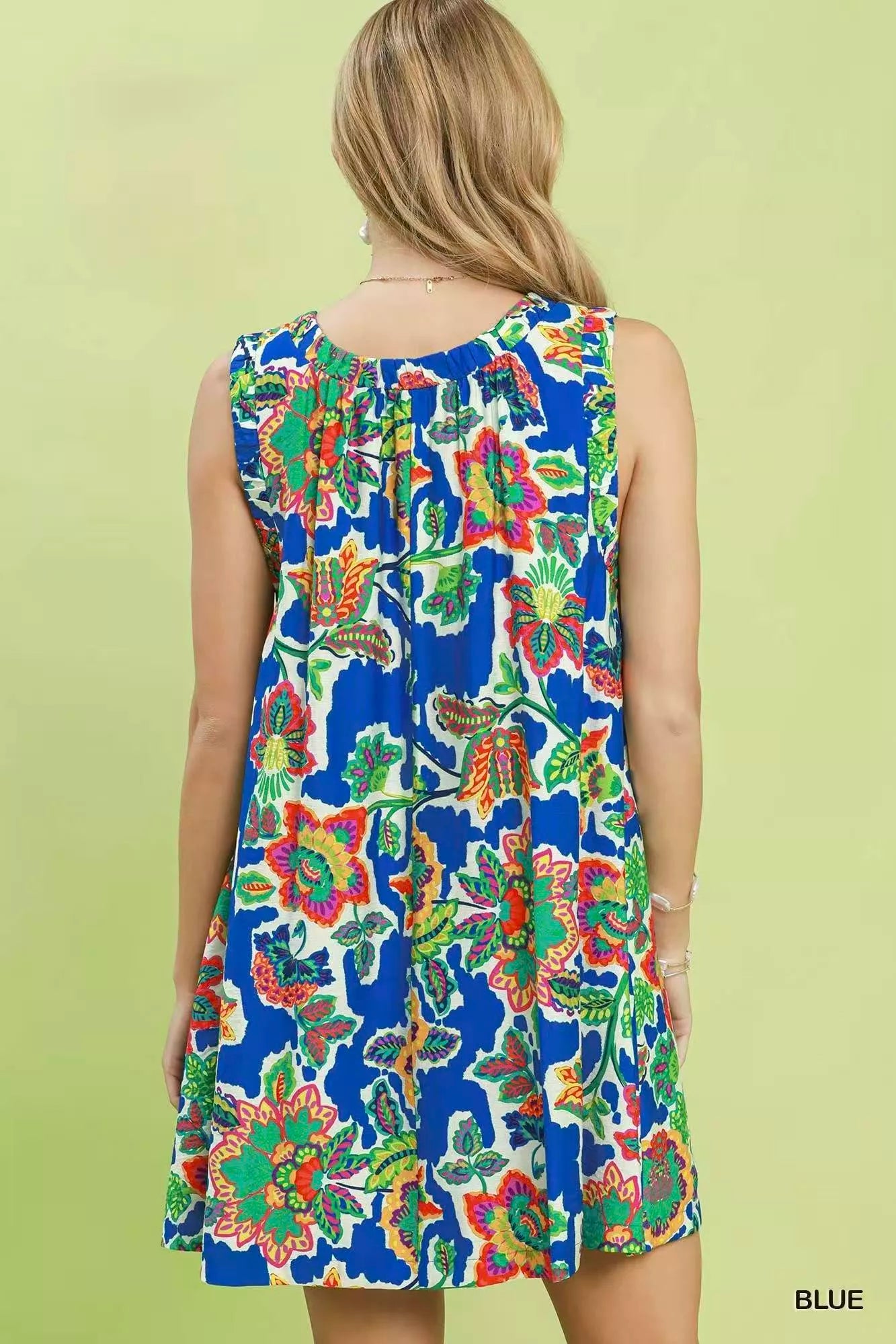 umgee abstract print Umgee Abstract Print Sleeveless Shift Dress view 4 (dress) - shop at us.meeeshop