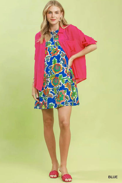 umgee abstract print Umgee Abstract Print Sleeveless Shift Dress view 5 (dress) - shop at us.meeeshop