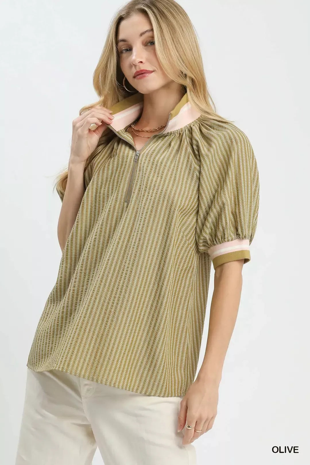 umgee botanical print Umgee Botanical Print Blouse OLIVE (top) - shop at us.meeeshop