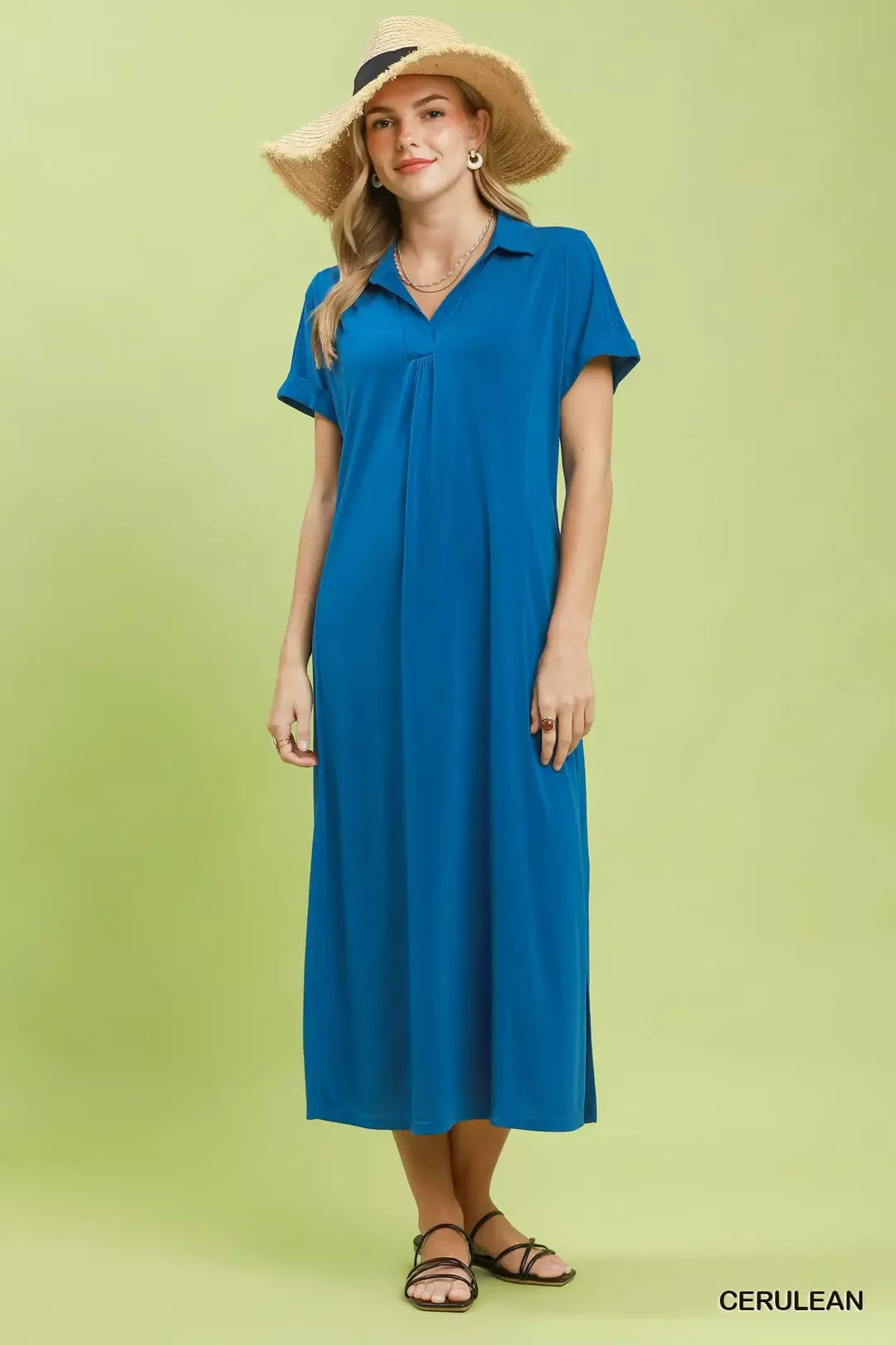 umgee collared belted Umgee Collared Belted Midi Dress view 3 (dress) - shop at us.meeeshop