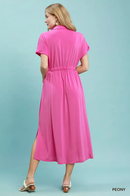 umgee collared belted Umgee Collared Belted Midi Dress view 4 (dress) - shop at us.meeeshop