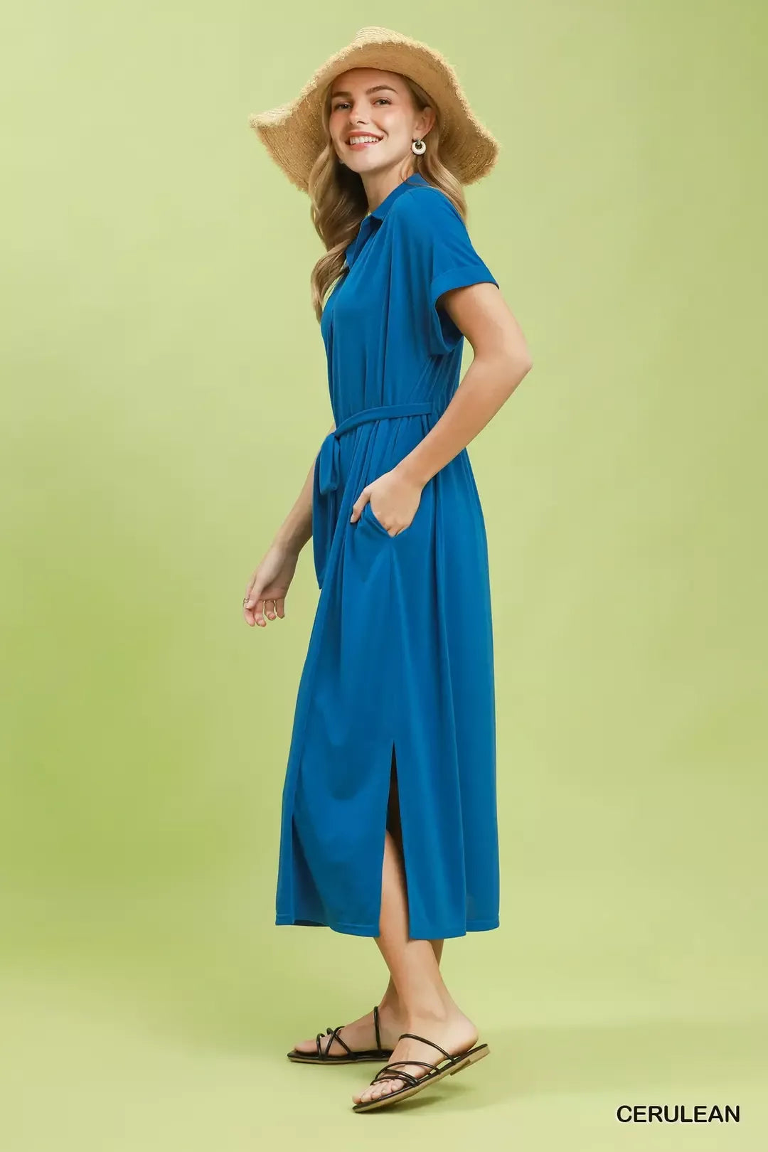 umgee collared belted Umgee Collared Belted Midi Dress view 4 (dress) - shop at us.meeeshop