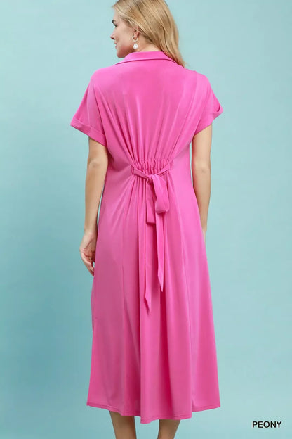 umgee collared belted Umgee Collared Belted Midi Dress view 5 (dress) - shop at us.meeeshop