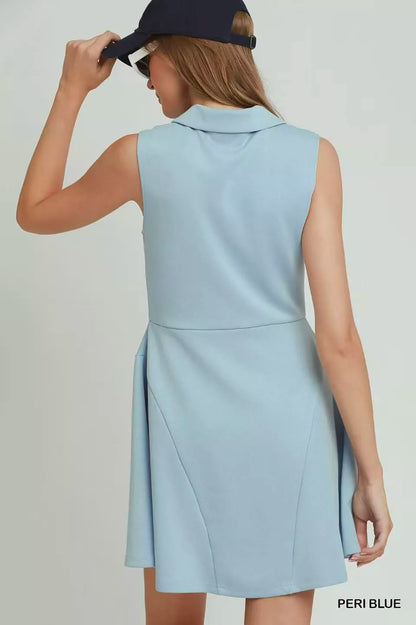 umgee collared quarter Umgee Collared Quarter Zip Tennis Dress view 4 (dress) - shop at us.meeeshop
