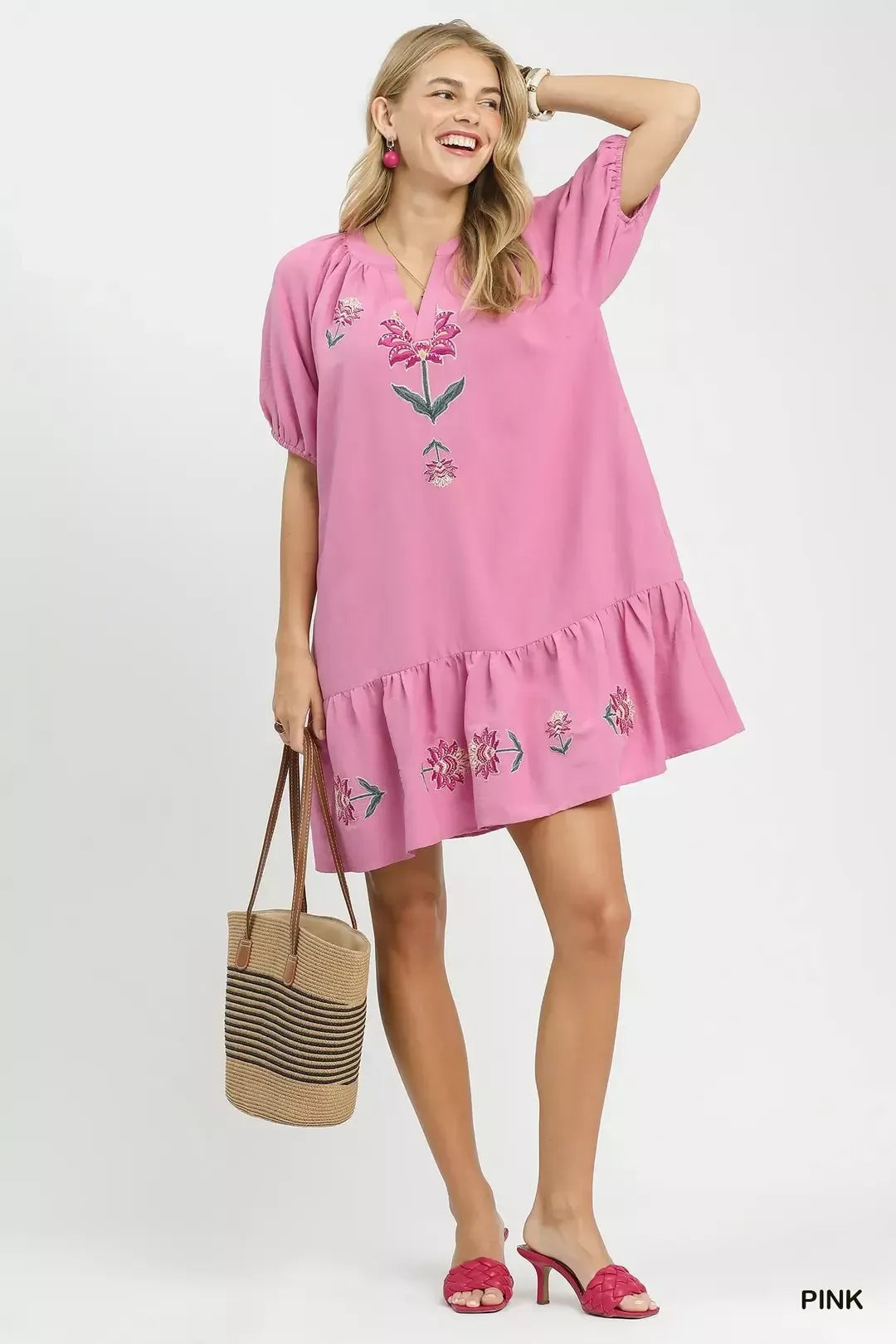 umgee embroidered floral Umgee Embroidered Floral Babydoll Dress view 4 (dress) - shop at us.meeeshop