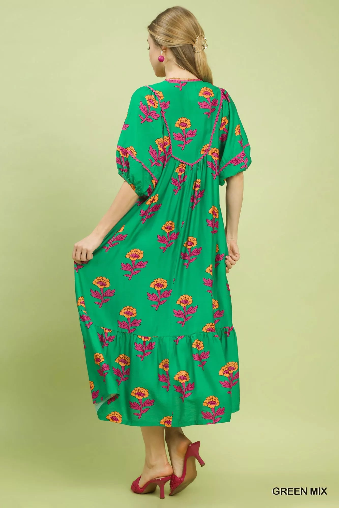 umgee floral print Umgee Floral Print Midi Dress view 3 (dress) - shop at us.meeeshop