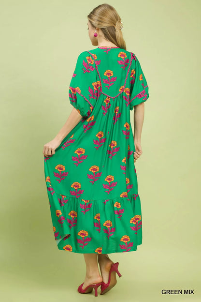 umgee floral print Umgee Floral Print Midi Dress view 3 (dress) - shop at us.meeeshop