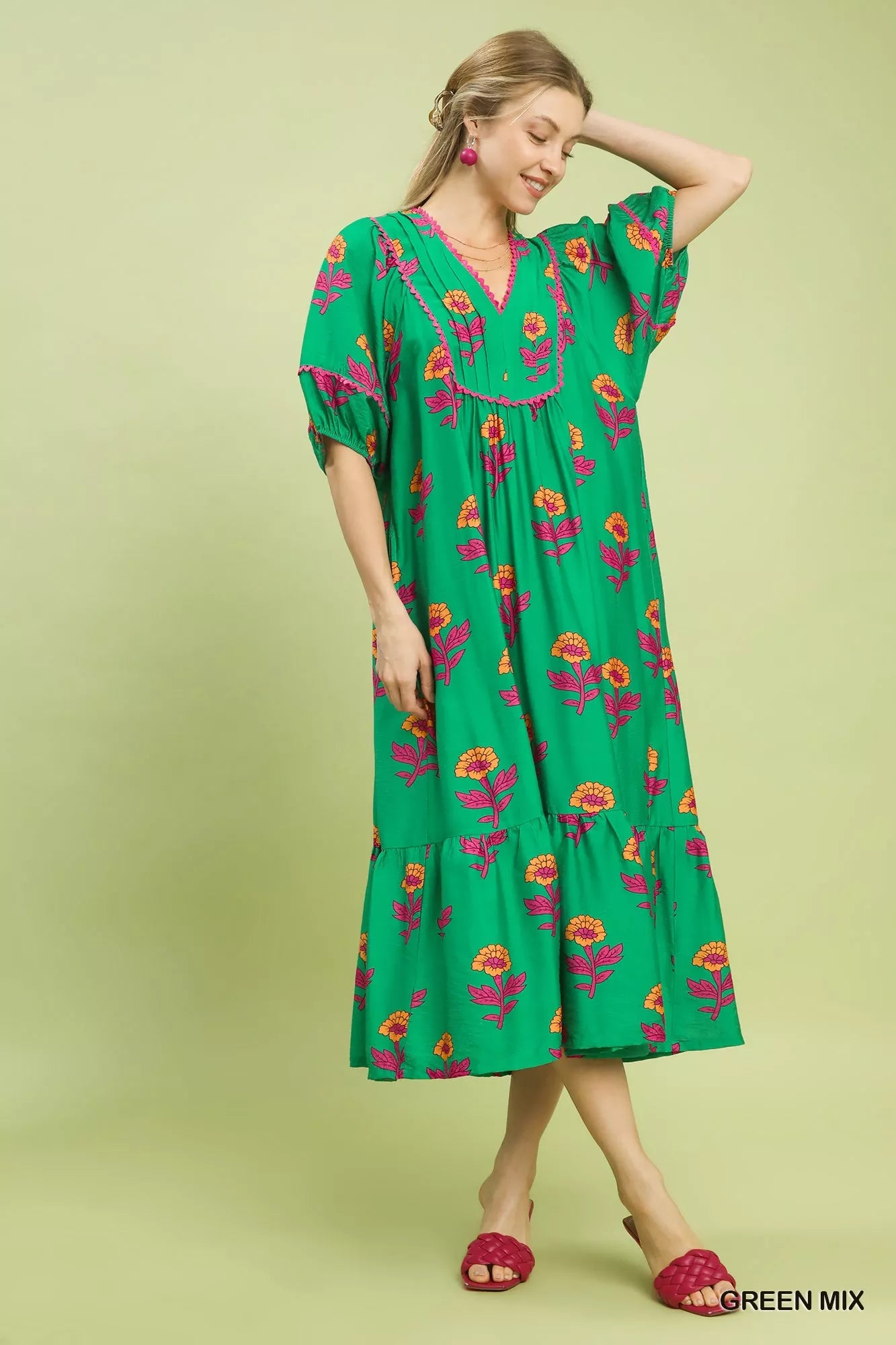 umgee floral print Umgee Floral Print Midi Dress view 4 (dress) - shop at us.meeeshop