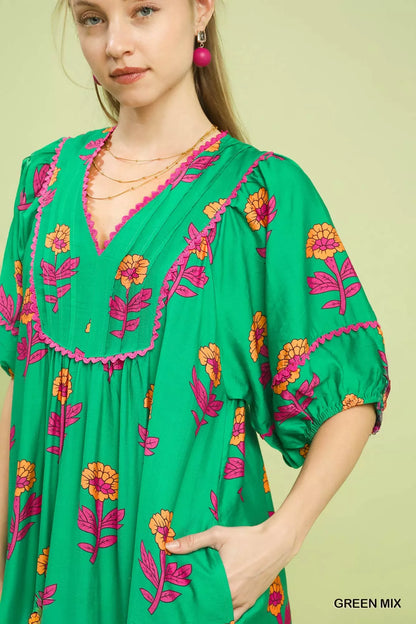 umgee floral print Umgee Floral Print Midi Dress view 5 (dress) - shop at us.meeeshop