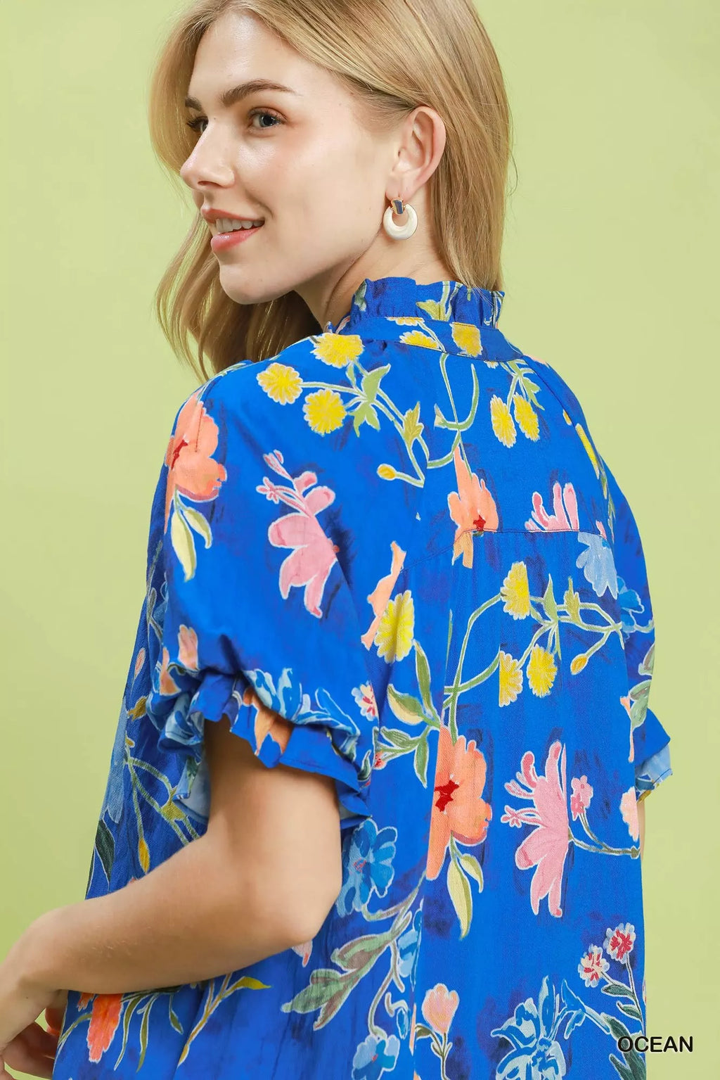 Umgee Floral Ruffle Hem Mini Dress view 5 (dress) - umgee green floral dress, umgee blue floral dress,  - shop at us.meeeshop