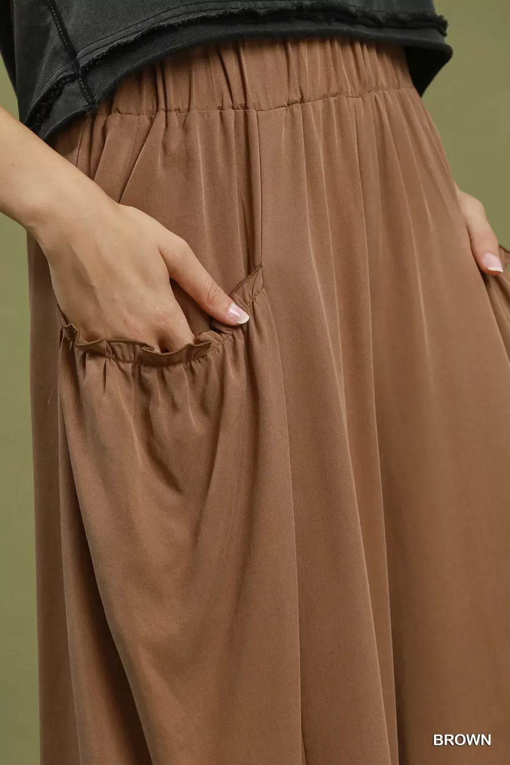 Umgee Flowy Wide Leg Pocket Pants view 4 (bottom) - umgee palazzo pants, white flowy pants near me, flo - shop at us.meeeshop