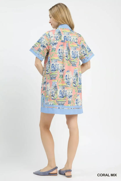 umgee mix abstract Umgee Mix Abstract Print Mini Dress view 4 (dress) - shop at us.meeeshop