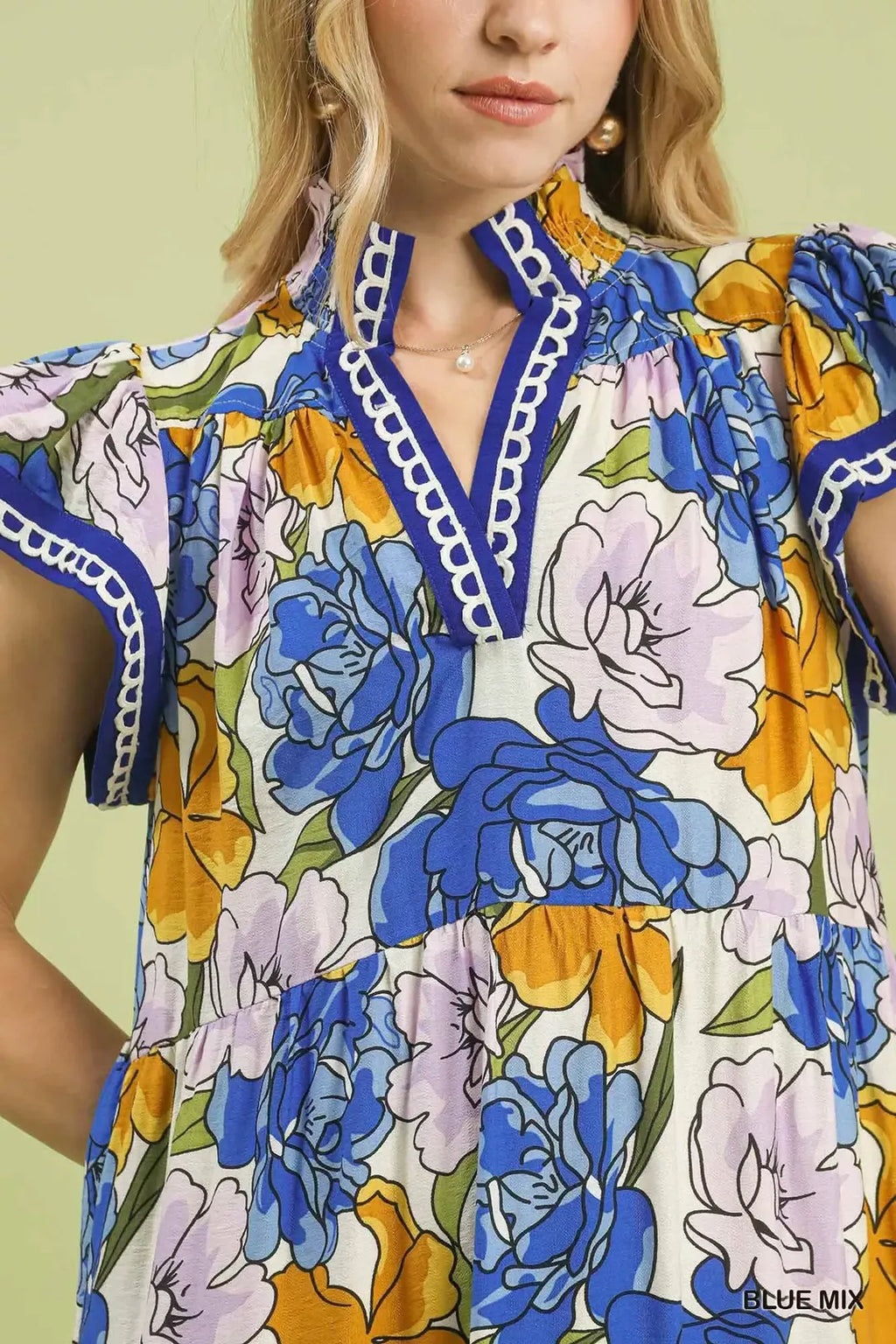 Umgee Mix Bold Floral Tiered Midi Dress view 5 (dress) - umgee maxi dress, umgee maxi dress plus size,  - shop at us.meeeshop