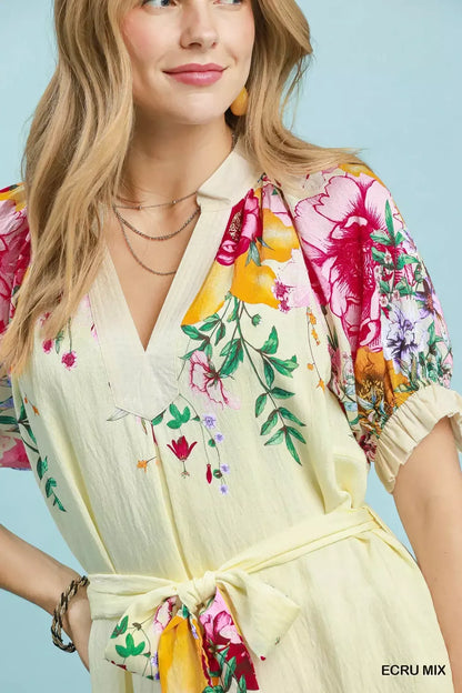 umgee mix floral Umgee Mix Floral Border Print Midi Dress view 5 (dress) - shop at us.meeeshop