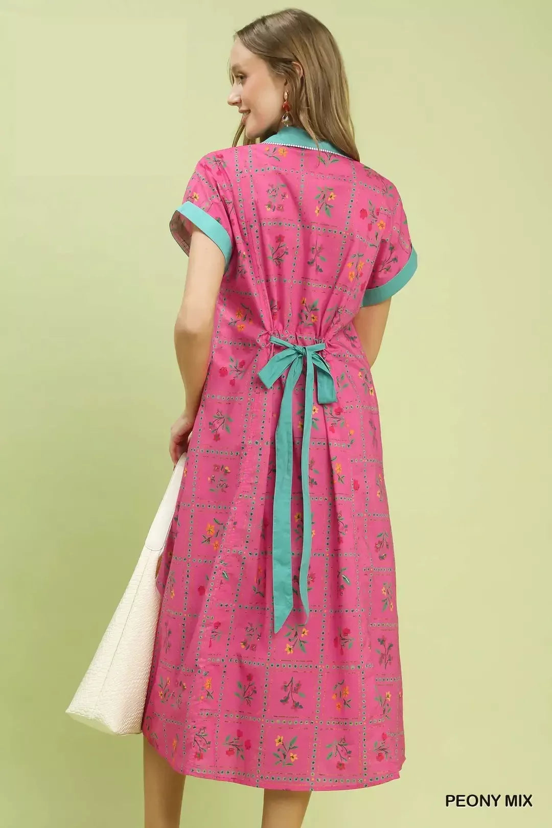 umgee mix floral Umgee Mix Floral Button-front Midi Dress view 3 (dress) - shop at us.meeeshop