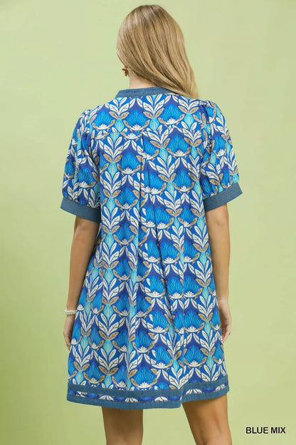 umgee mix tile Umgee Mix Tile Print Mini Dress view 3 (dress) - shop at us.meeeshop