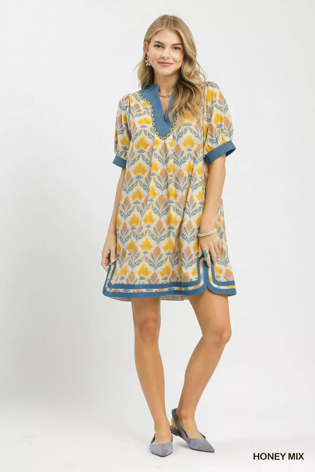 umgee mix tile Umgee Mix Tile Print Mini Dress view 3 (dress) - shop at us.meeeshop