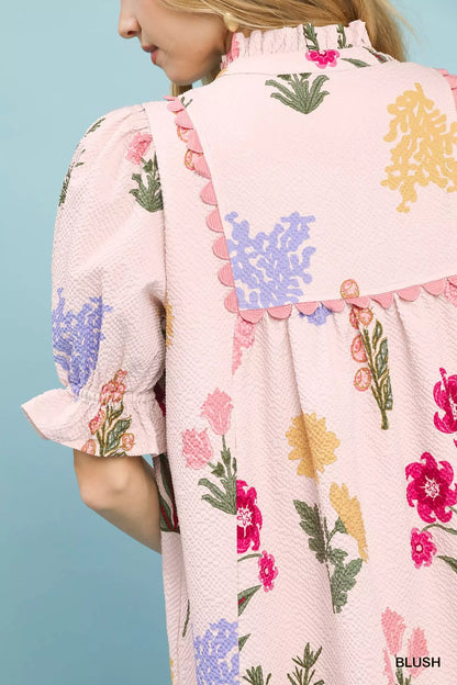 umgee multi flower Umgee Multi Flower Print V-neck Dress view 5 (dress) - shop at us.meeeshop