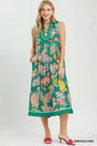 Umgee Paisley Floral Sleeveless Midi Dress