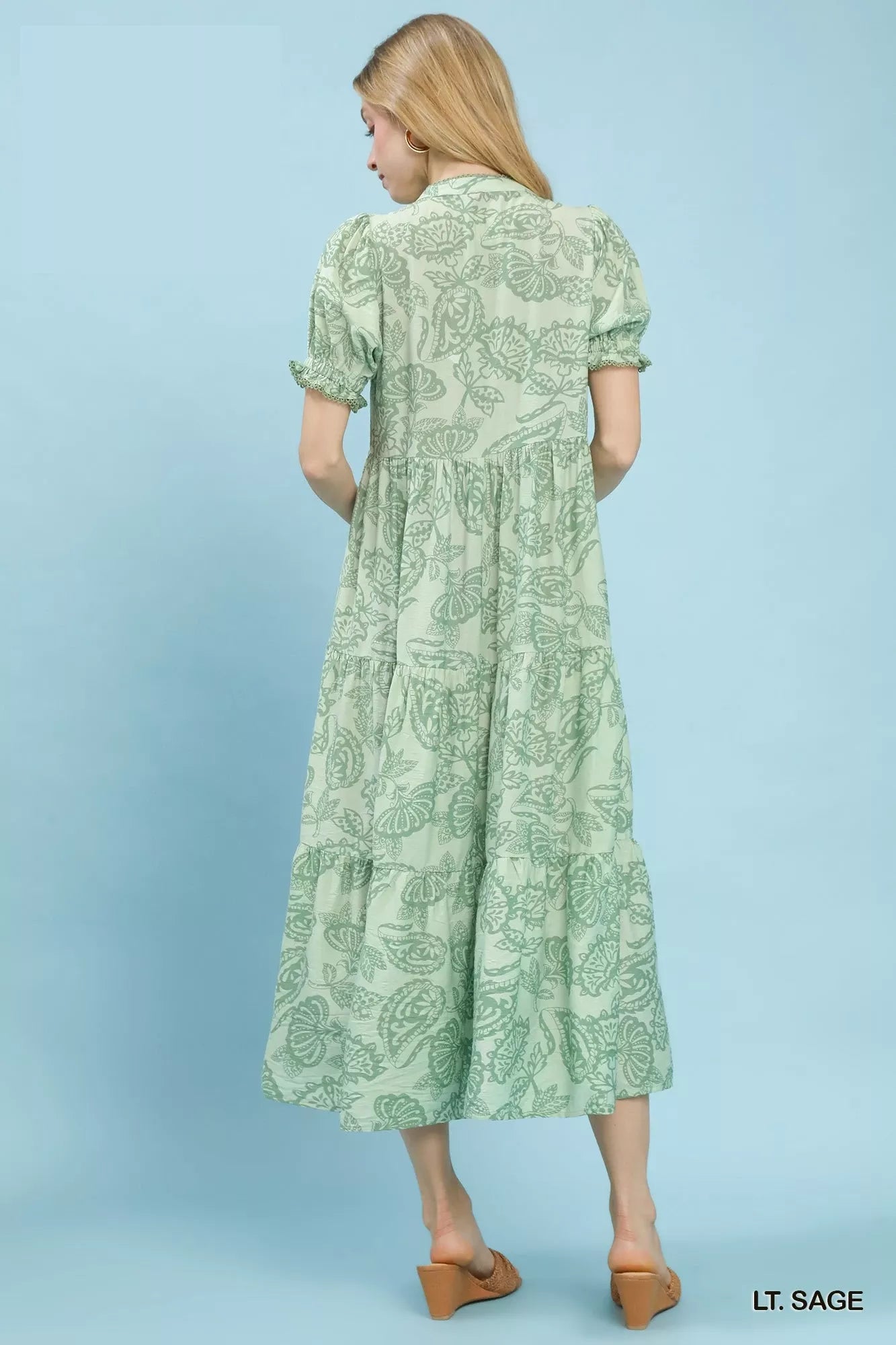 umgee paisley print Umgee Paisley Print Tiered Midi Dress view 4 (dress) - shop at us.meeeshop