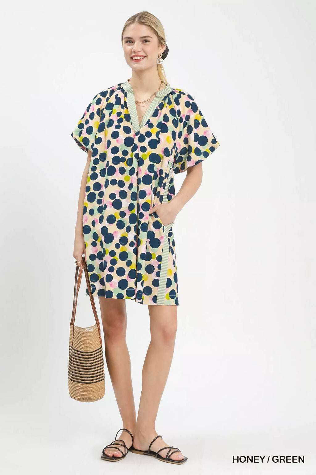 Umgee Polka Dot Print Tunic Dress view 4 (dress) - pol dress, pol tunic dress, pol umgee polka dress - shop at us.meeeshop
