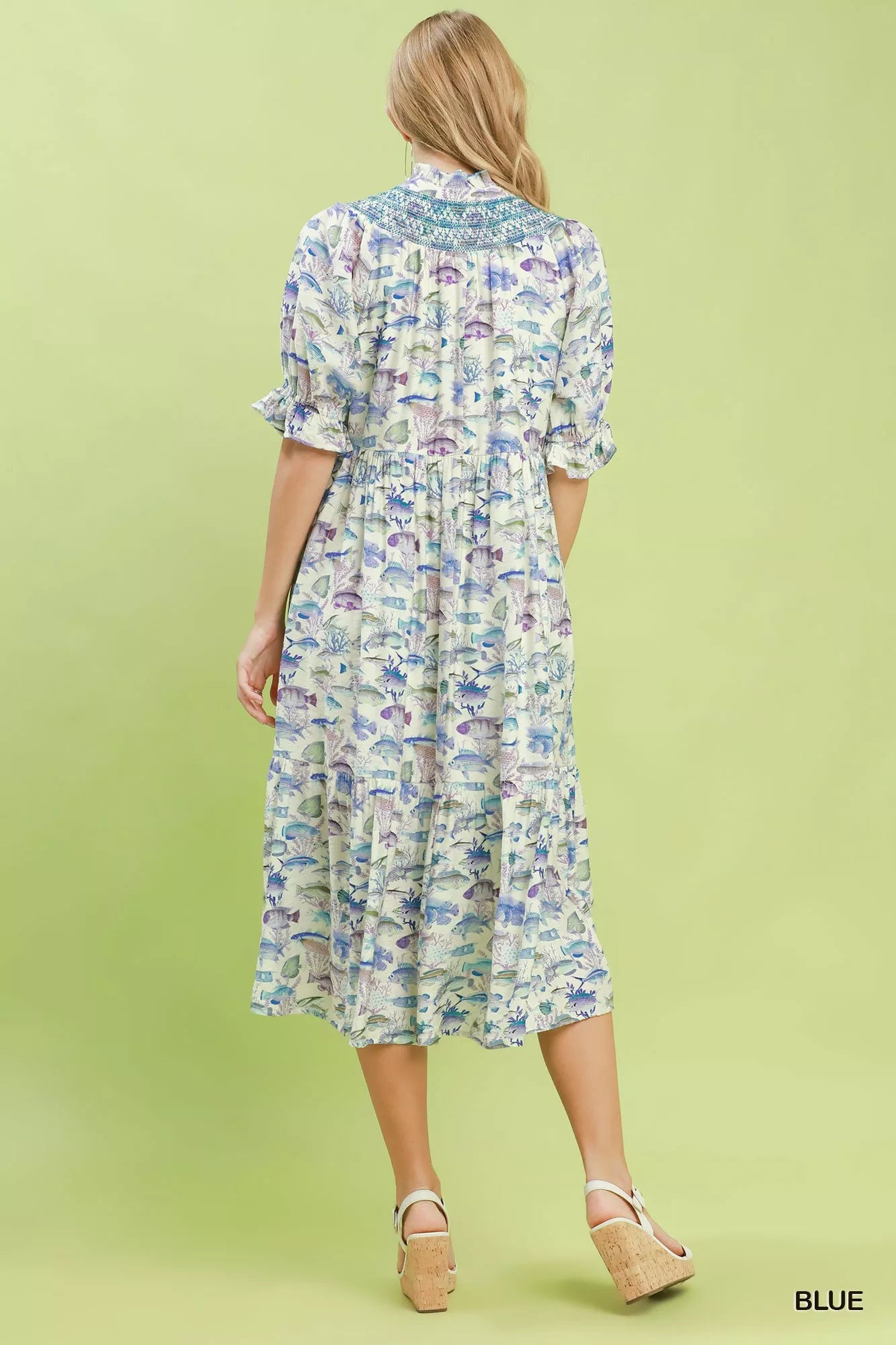 umgee print tiered Umgee Print Tiered Midi Dress view 3 (dress) - shop at us.meeeshop