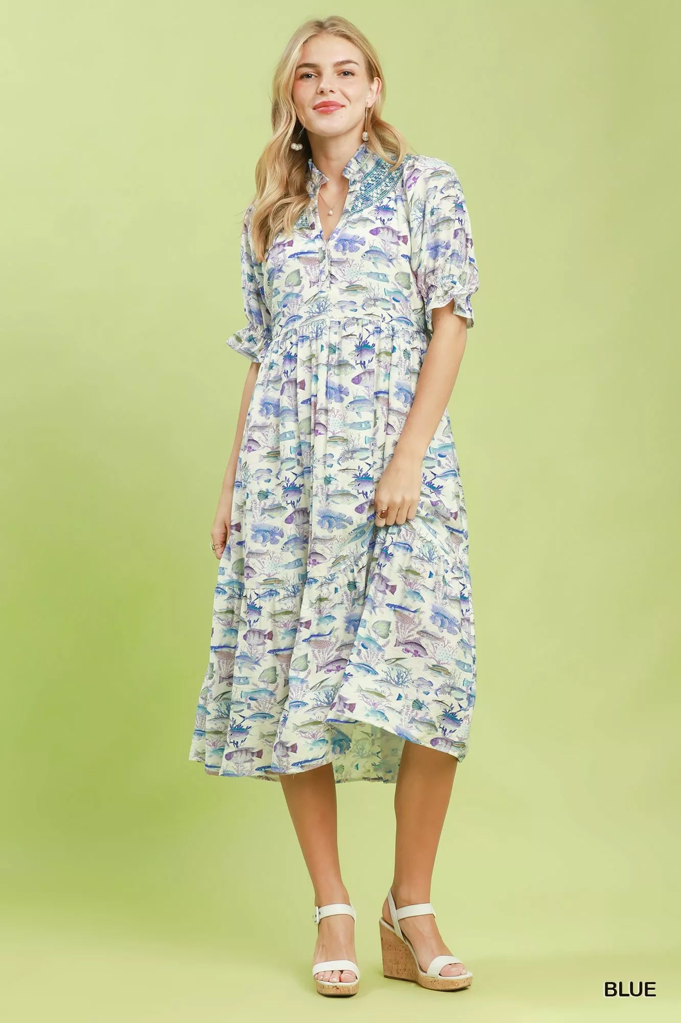 umgee print tiered Umgee Print Tiered Midi Dress view 4 (dress) - shop at us.meeeshop