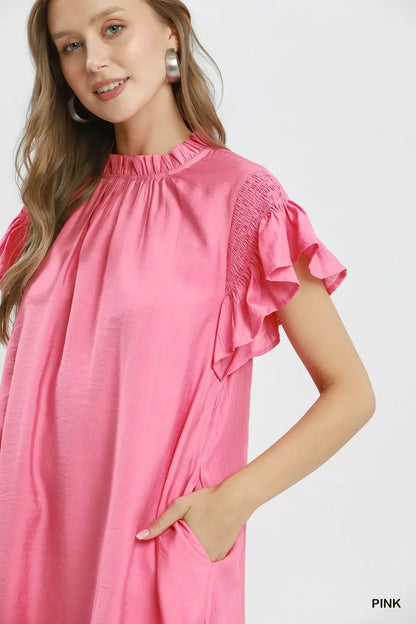 umgee ruffle flutter Umgee Ruffle Flutter Sleeve Dress view 5 (dress) - shop at us.meeeshop