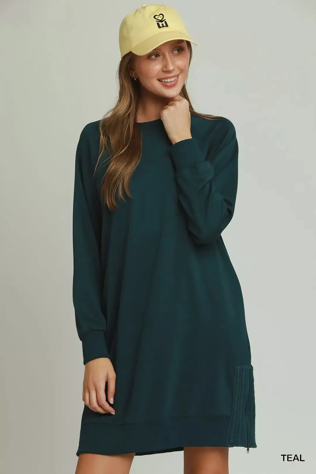 umgee side crochet Umgee Side Crochet Zipper Detailed Dress TEAL (dress) - shop at us.meeeshop