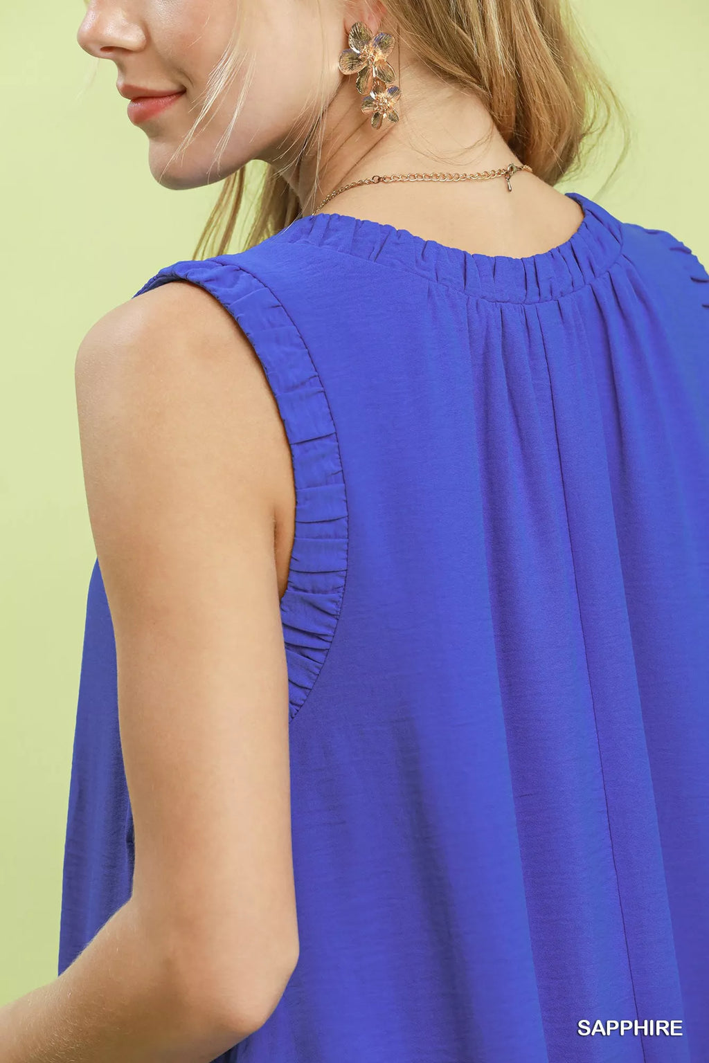 Umgee Sleeveless Ruffle Trim Drop Waist Mini Dress view 5 (dress) - what to wear over a sleeveless blac - shop at us.meeeshop