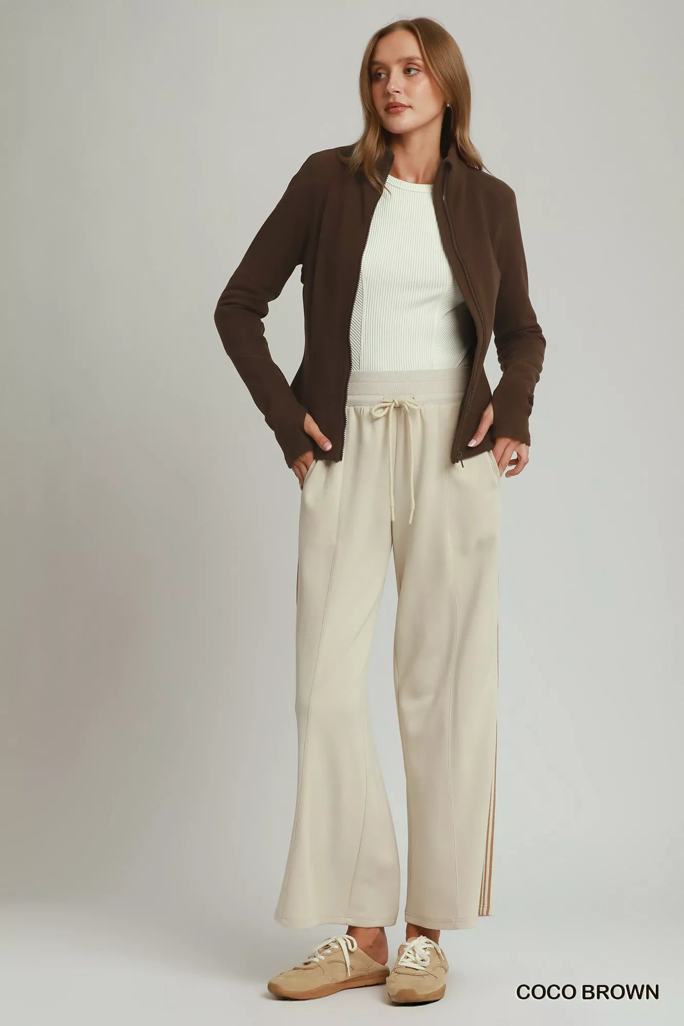 Umgee Soft Fleece Full Zip Jacket with Pockets view 5 (layer) - pockets jacket, zip pockets jacket - shop at us.meeeshop