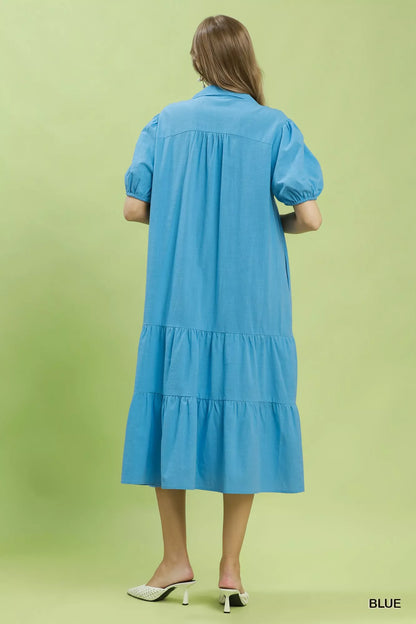 umgee solid tiered Umgee Solid Tiered Midi Dress view 3 (dress) - shop at us.meeeshop