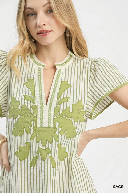 umgee stripe midi Umgee Stripe Midi Dress with Lace Trim view 5 (dress) - shop at us.meeeshop